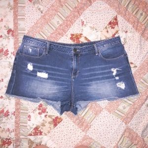 Calvin Klein Cut Off Denim Blue Shorts Size 33W